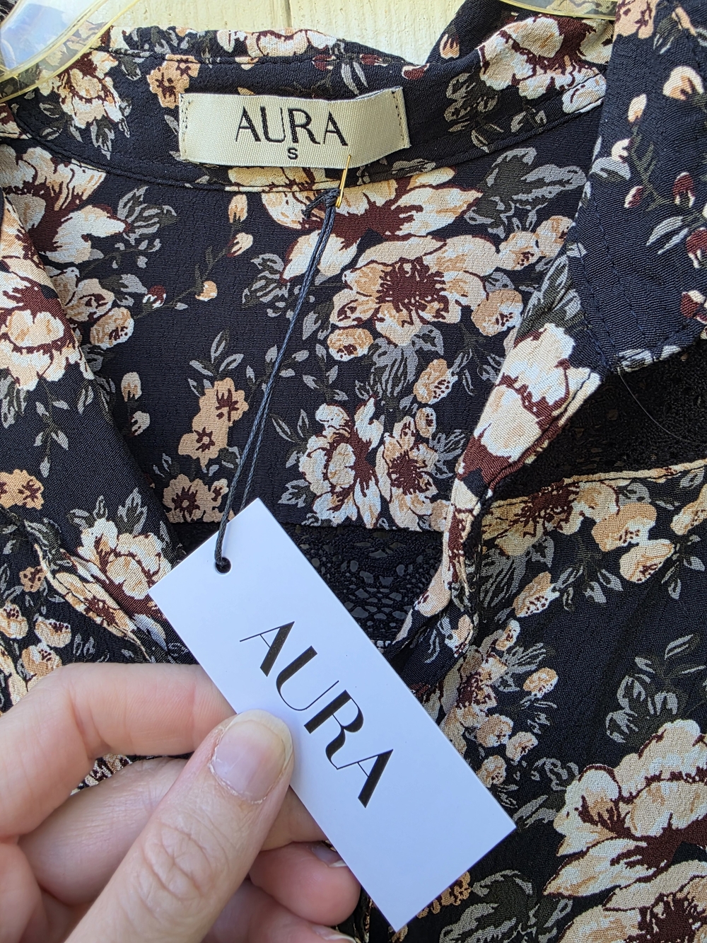 Aura The Label Midi Dress Floral Small New Cottagecore Farmgirl Crochet - Picture 6 of 14